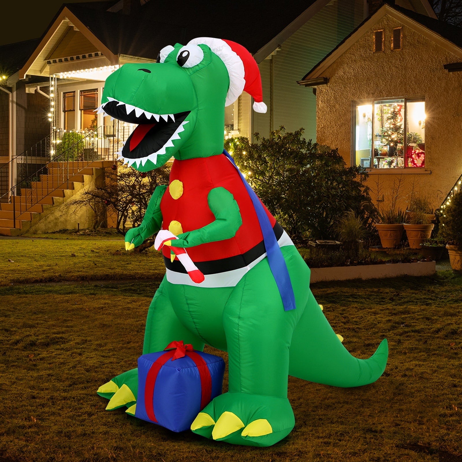 Tinseltown Christmas Inflatable Dinosaur 1.8M Xmas LED Lights Outdoor Decoration - Sunyee