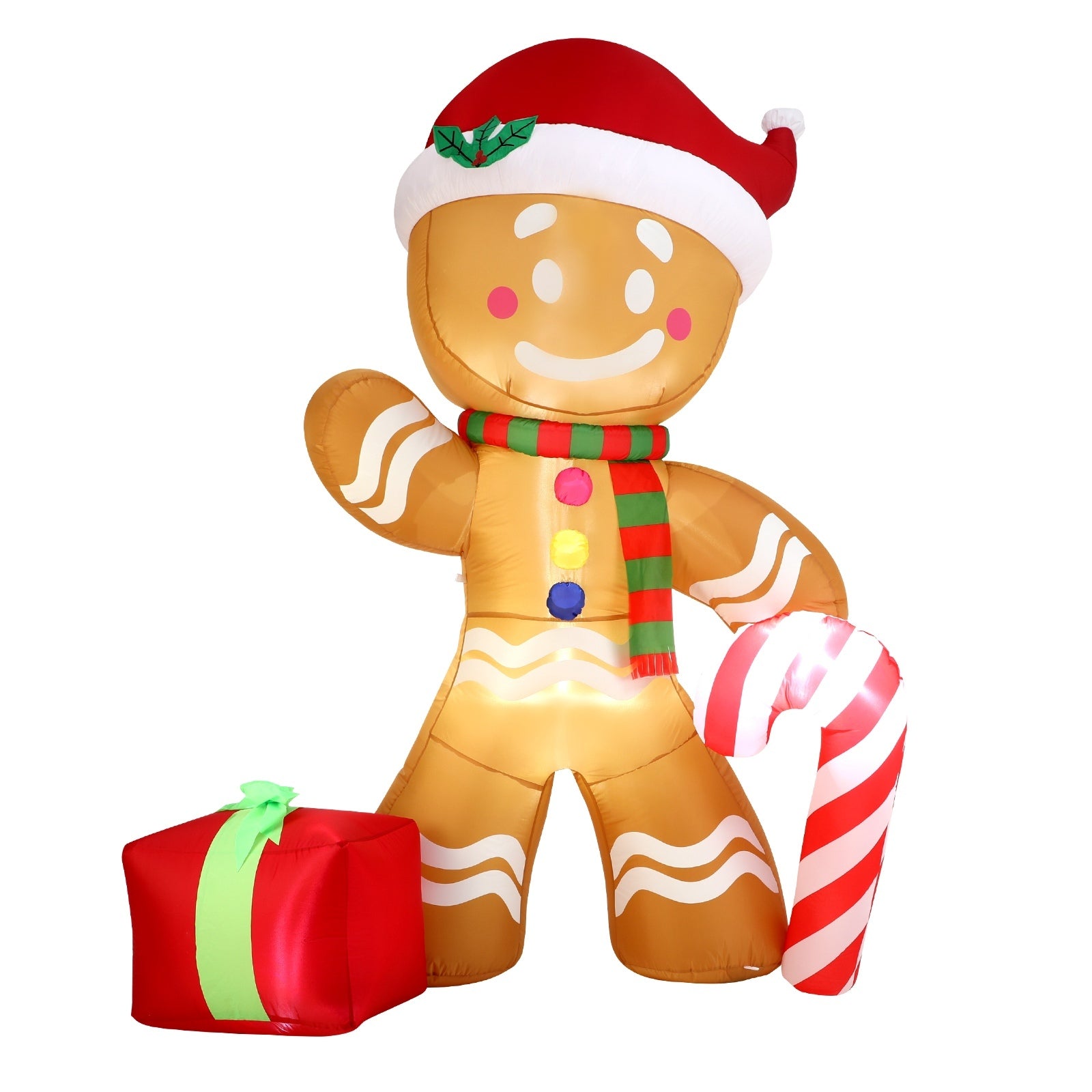 Tinseltown 2.4M Christmas Inflatable Gingerbread Man LED Lights Outdoor Decoration - Sunyee