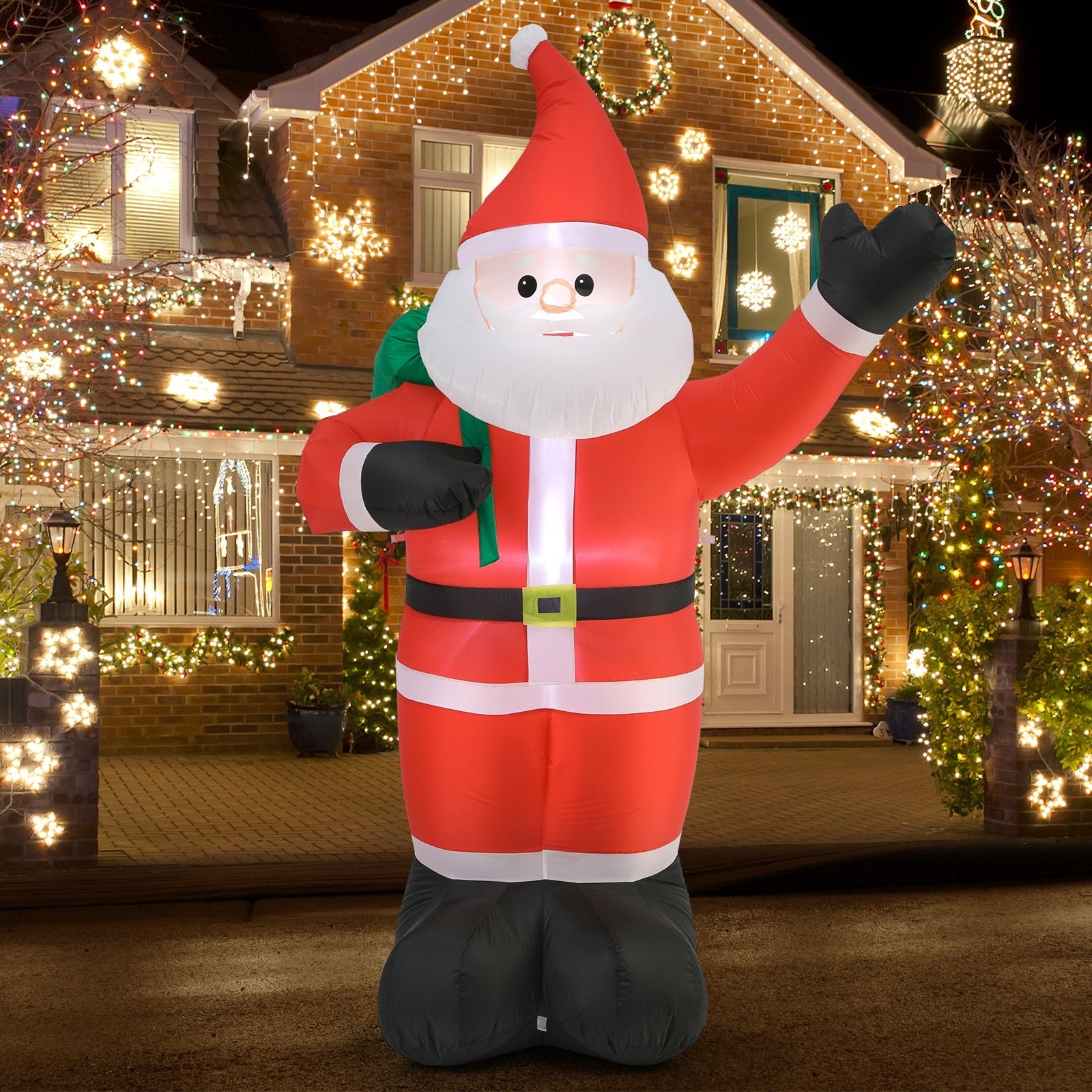 Tinseltown 2.4M Christmas Inflatable Santa Xmas Outdoor Decorations LED Lights - Sunyee