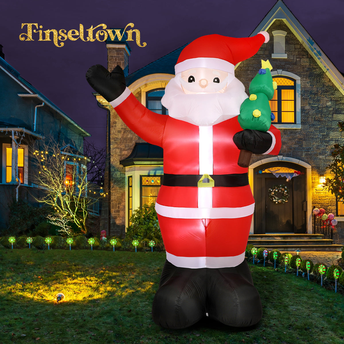 Tinseltown 3.6M Christmas Inflatable Santa Xmas LED Lights Outdoor Decoration - Sunyee