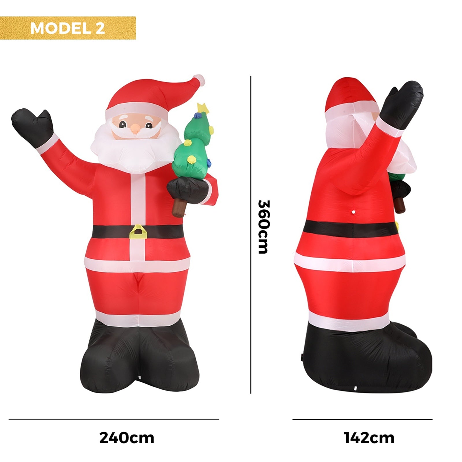 Tinseltown Christmas Inflatable Santa Xmas Outdoor Decorations LED Lights
