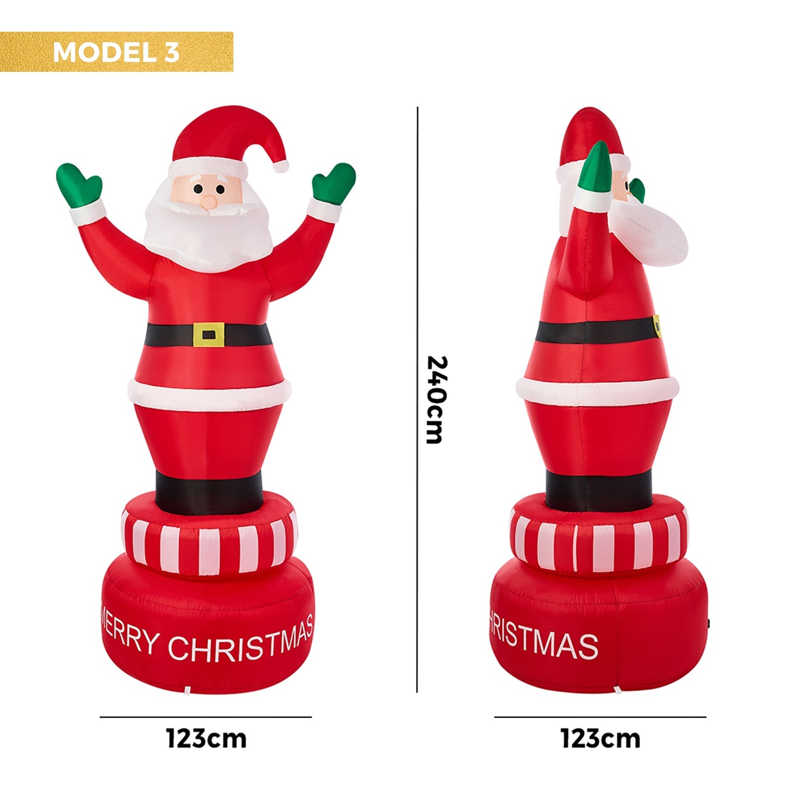 Tinseltown Christmas Inflatable Santa Xmas Outdoor Decorations LED Lights