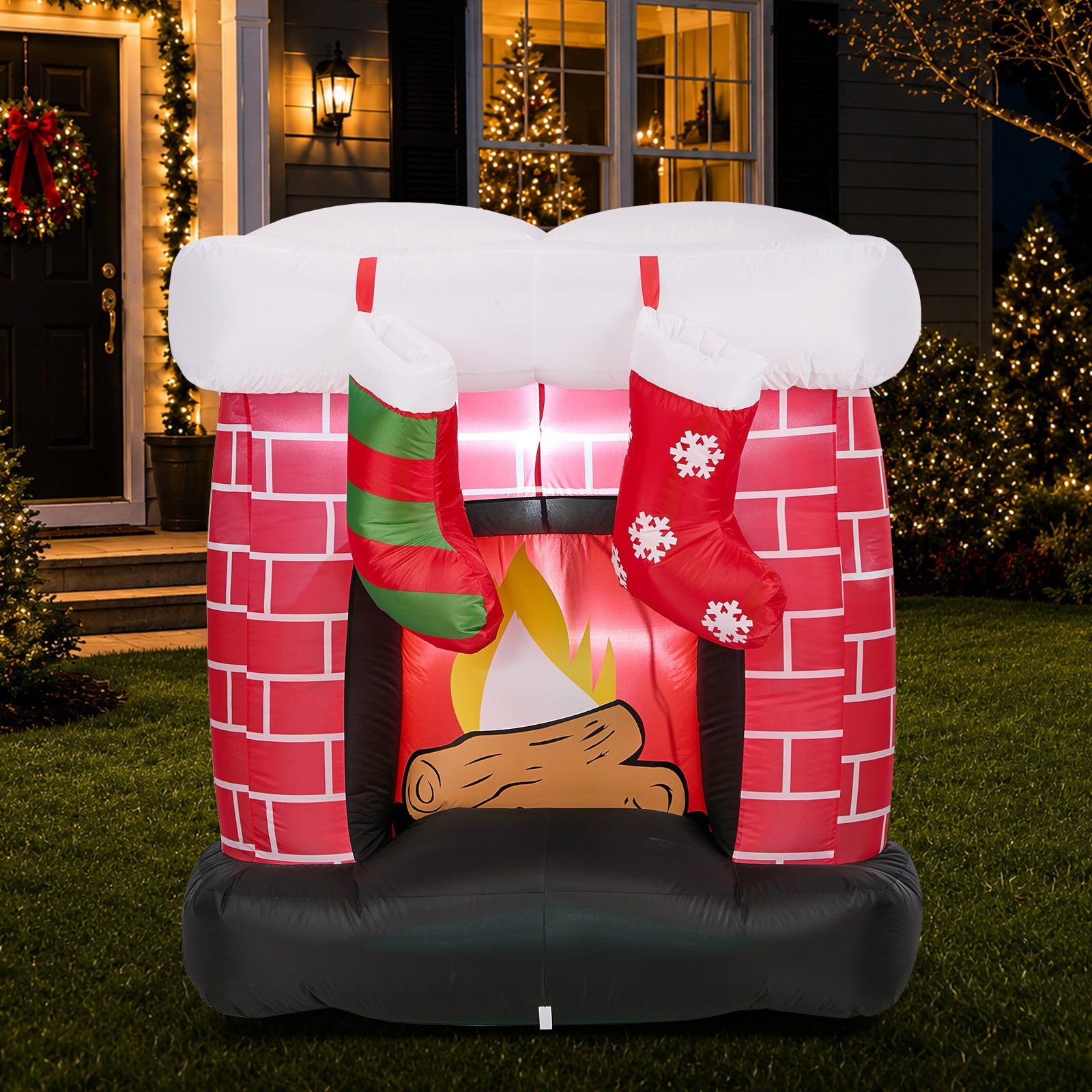 Tinseltown 1.5M Christmas Inflatable Fireplace LED Light Indoor Outdoor Decor