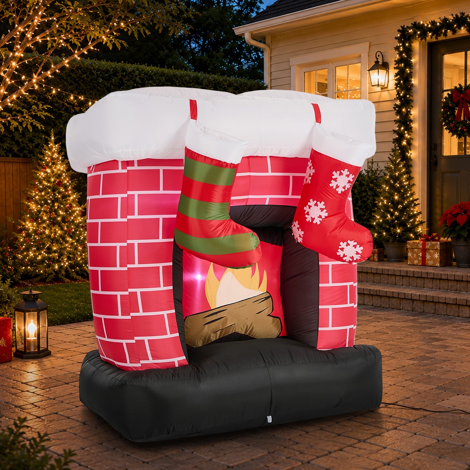 Tinseltown 1.5M Christmas Inflatable Fireplace LED Light Indoor Outdoor Decor