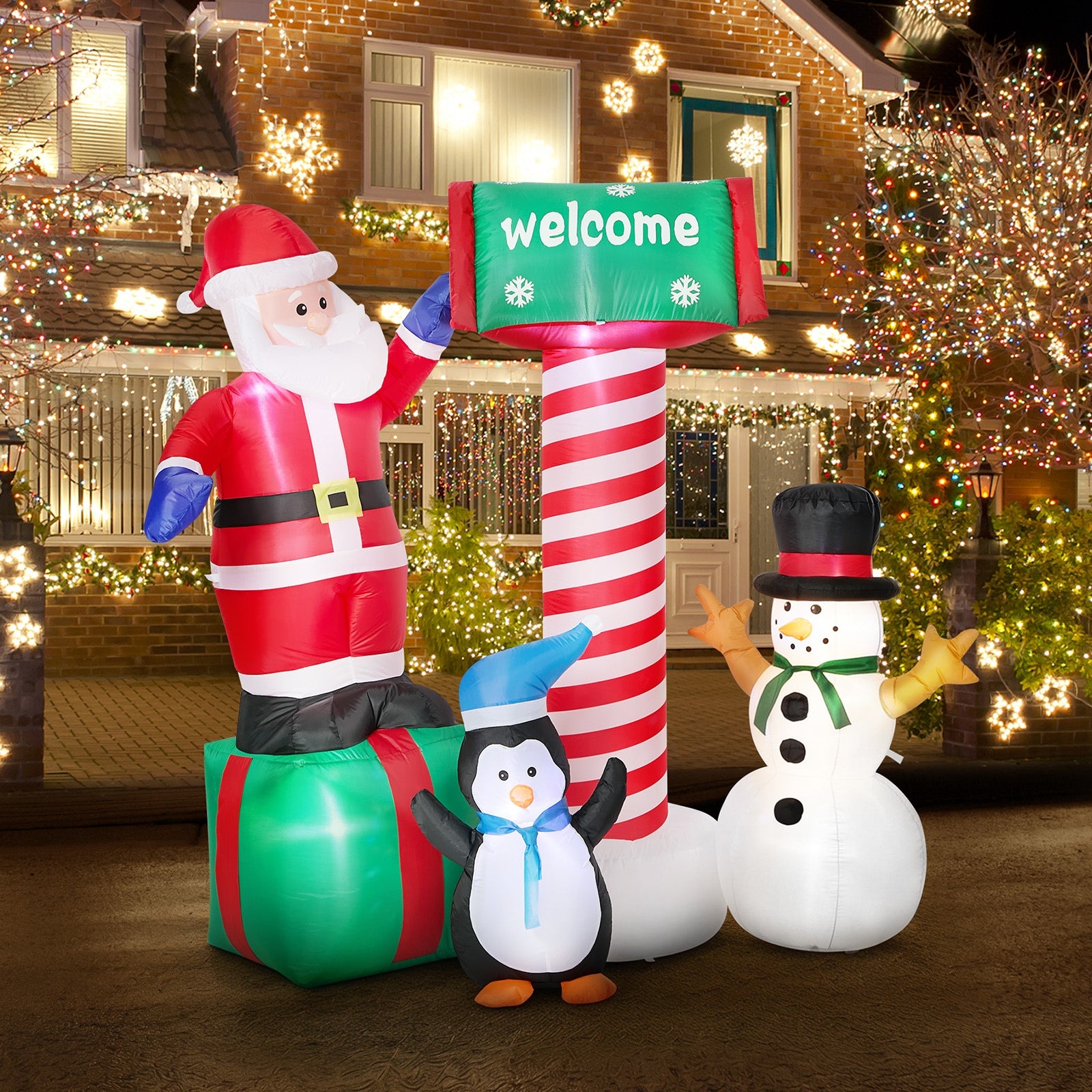 Tinseltown Christmas Inflatable Santa LED Light Outdoor Indoor Xmas Decoration