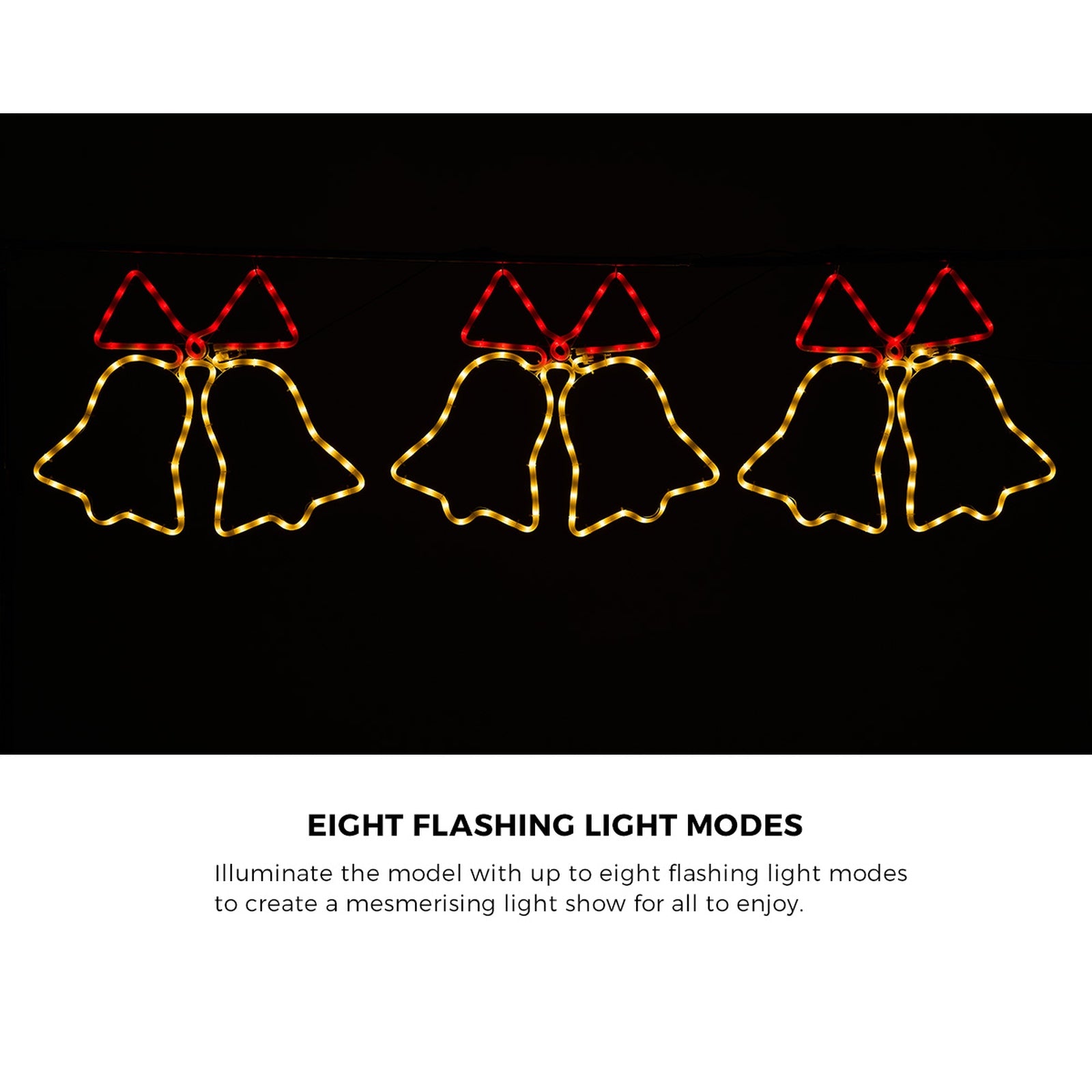 Tinseltown Christmas Light 3PCS Jingle Bell Set LED Motif Lights Xmas Decor - Sunyee
