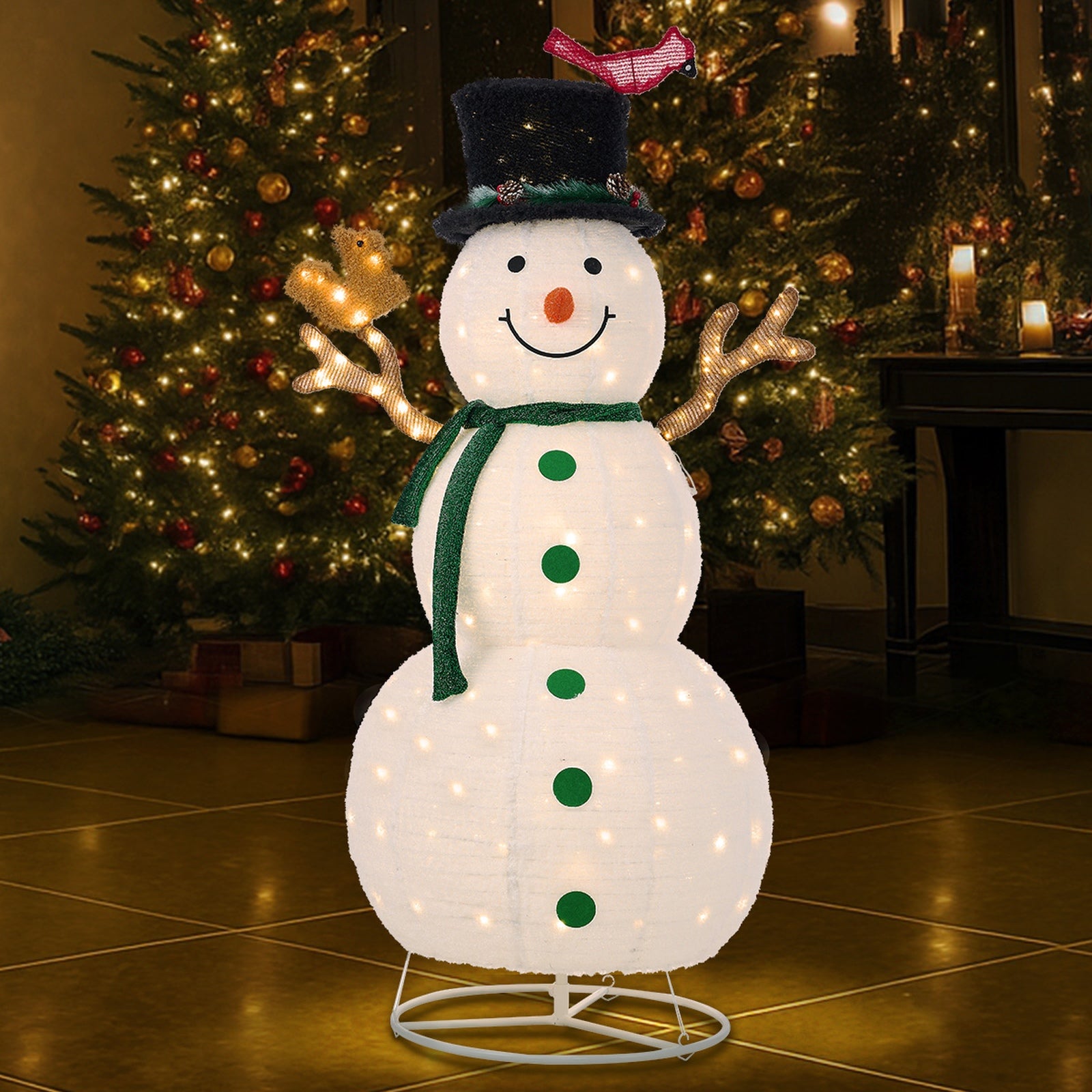 Tinseltown 3D Christmas LED Lights 1.63M Snowman Xmas Outdoor Decor Metal Frame