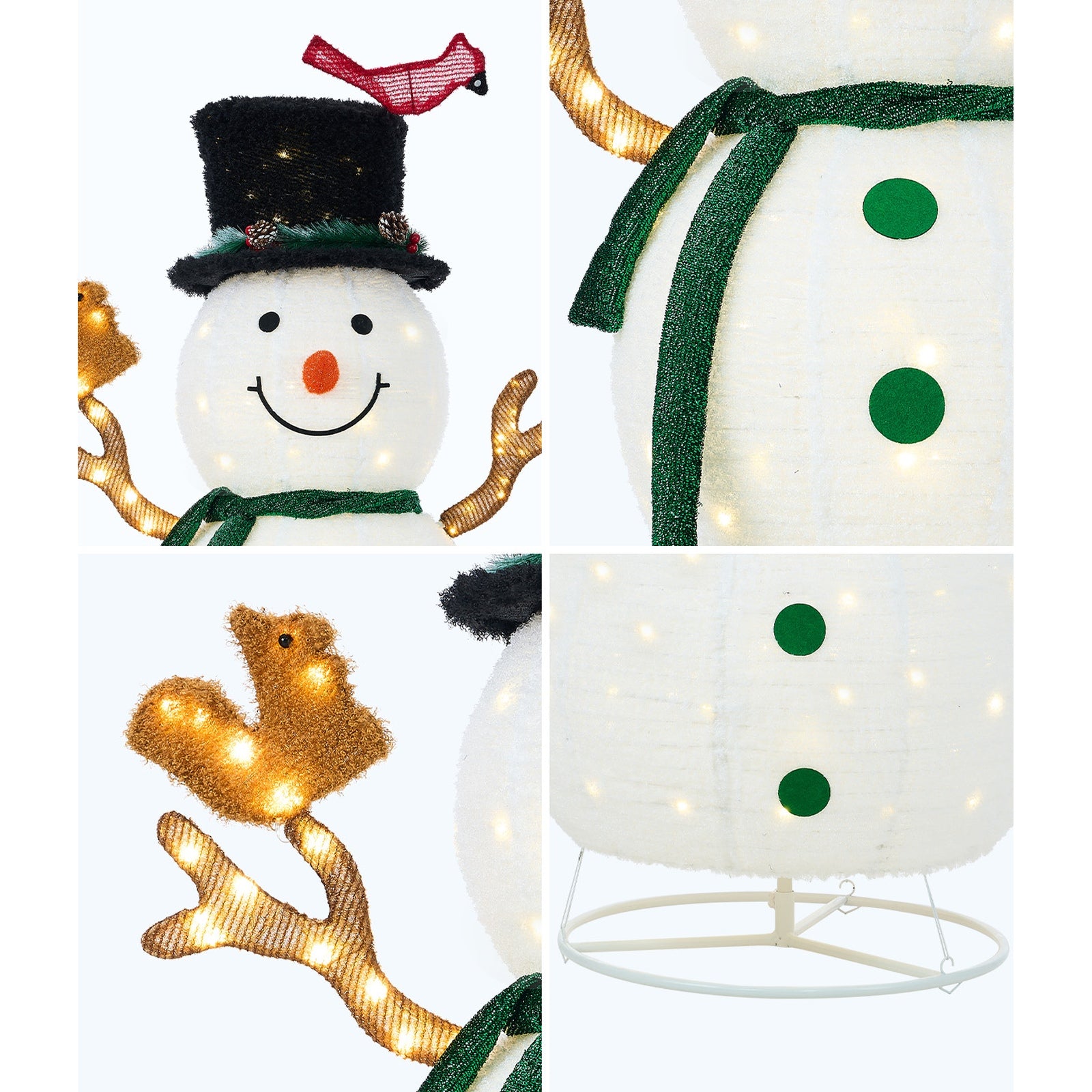 Tinseltown 3D Christmas LED Lights 1.63M Snowman Xmas Outdoor Decor Metal Frame