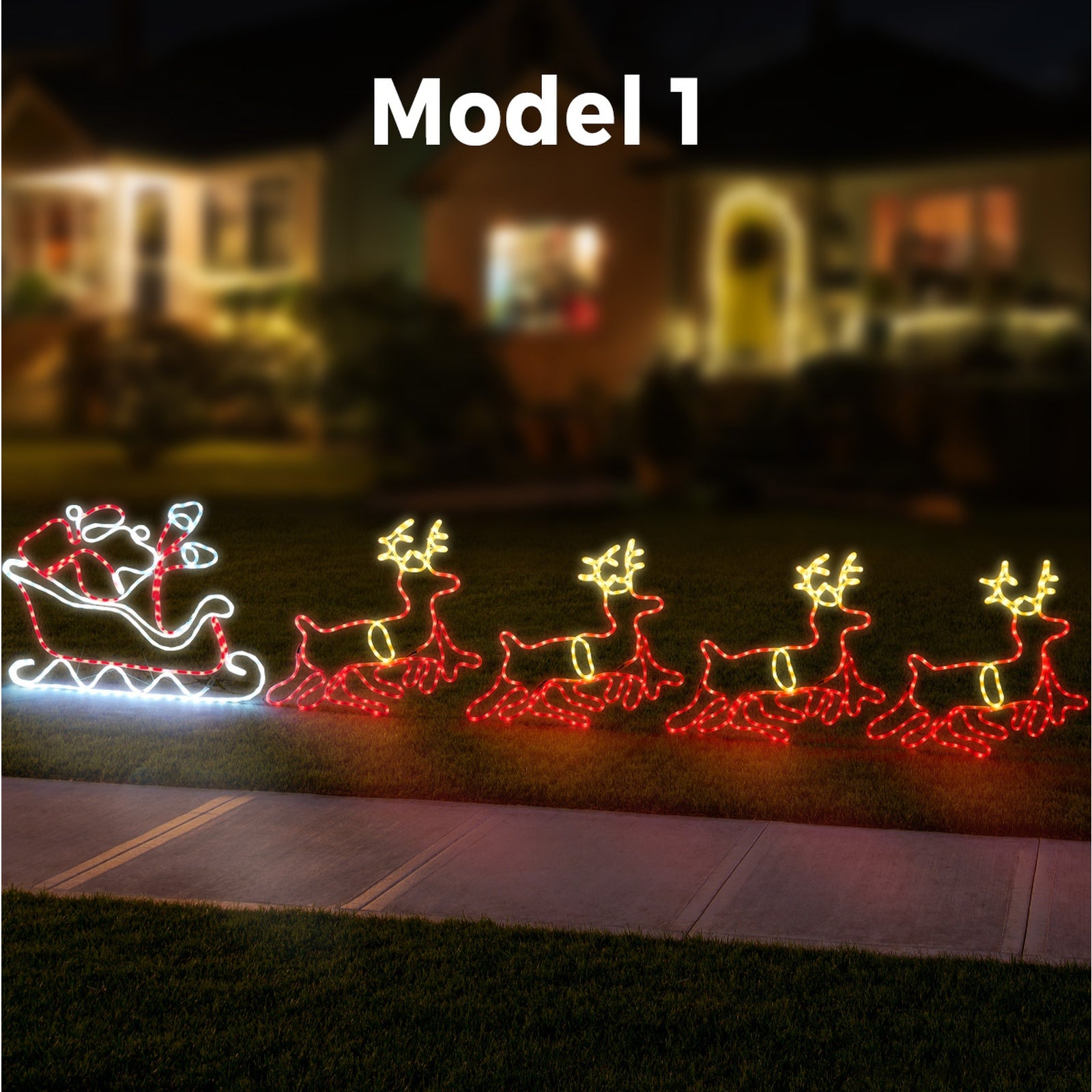 Tinseltown Christmas Light LED Motif Rope Lights Santa Motorbike Outdoor - Sunyee