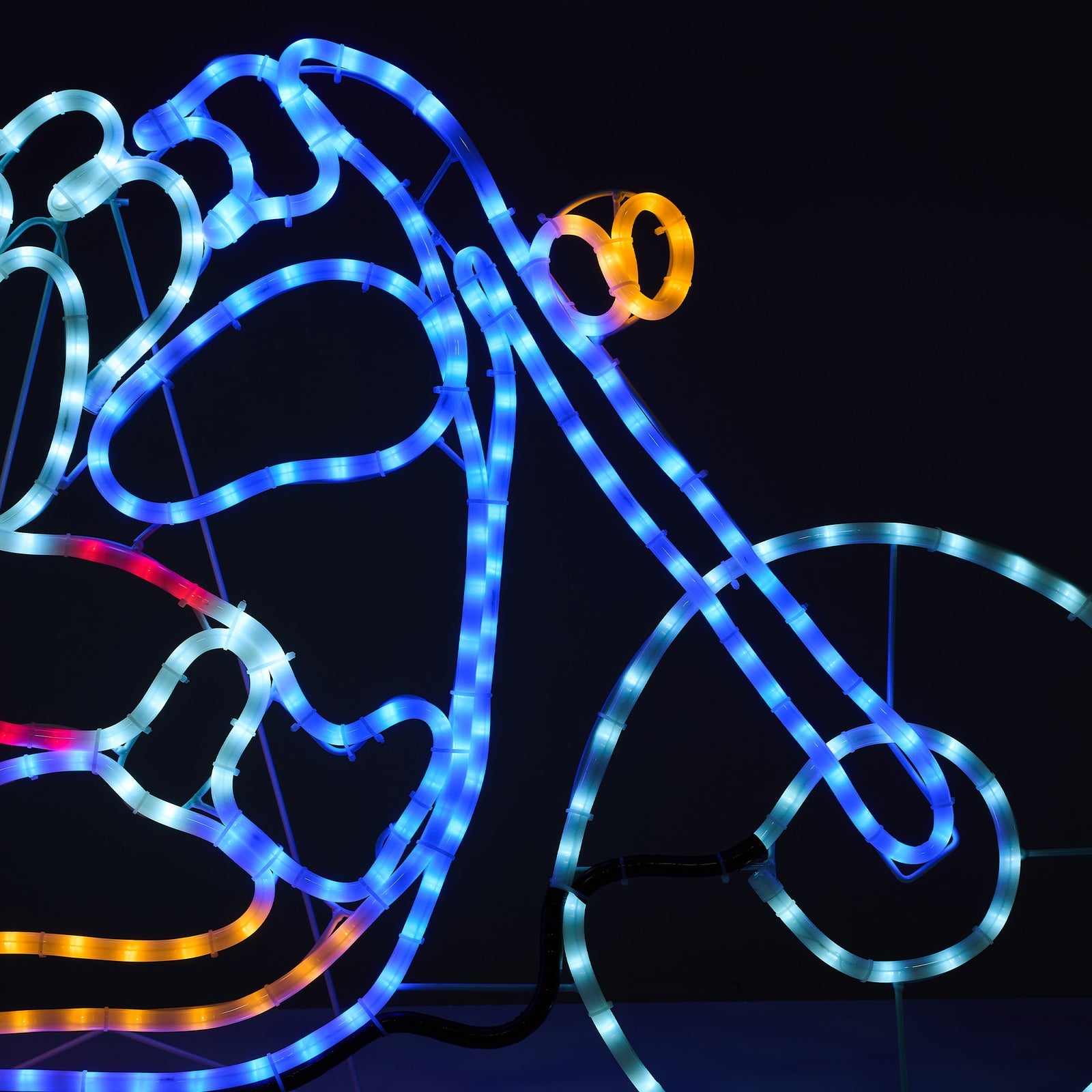 Tinseltown Christmas Lights Santa Motorbike LED Rope Lights Motifs Display - Sunyee