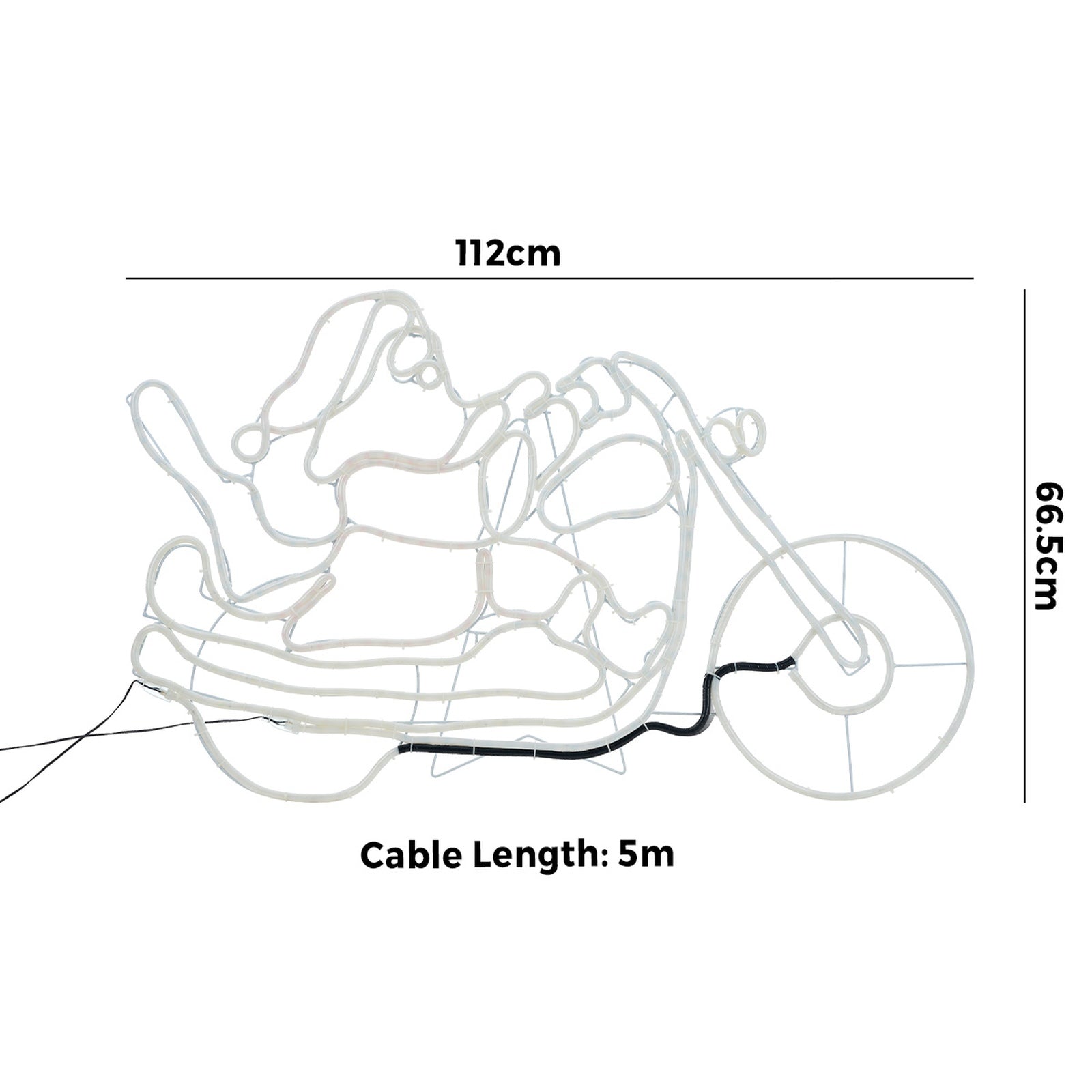 Tinseltown Christmas Lights Santa Motorbike LED Rope Lights Motifs Display - Sunyee