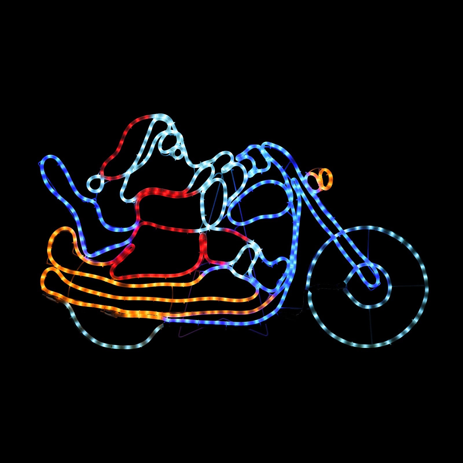 Tinseltown Christmas Lights Santa Motorbike LED Rope Lights Motifs Display - Sunyee