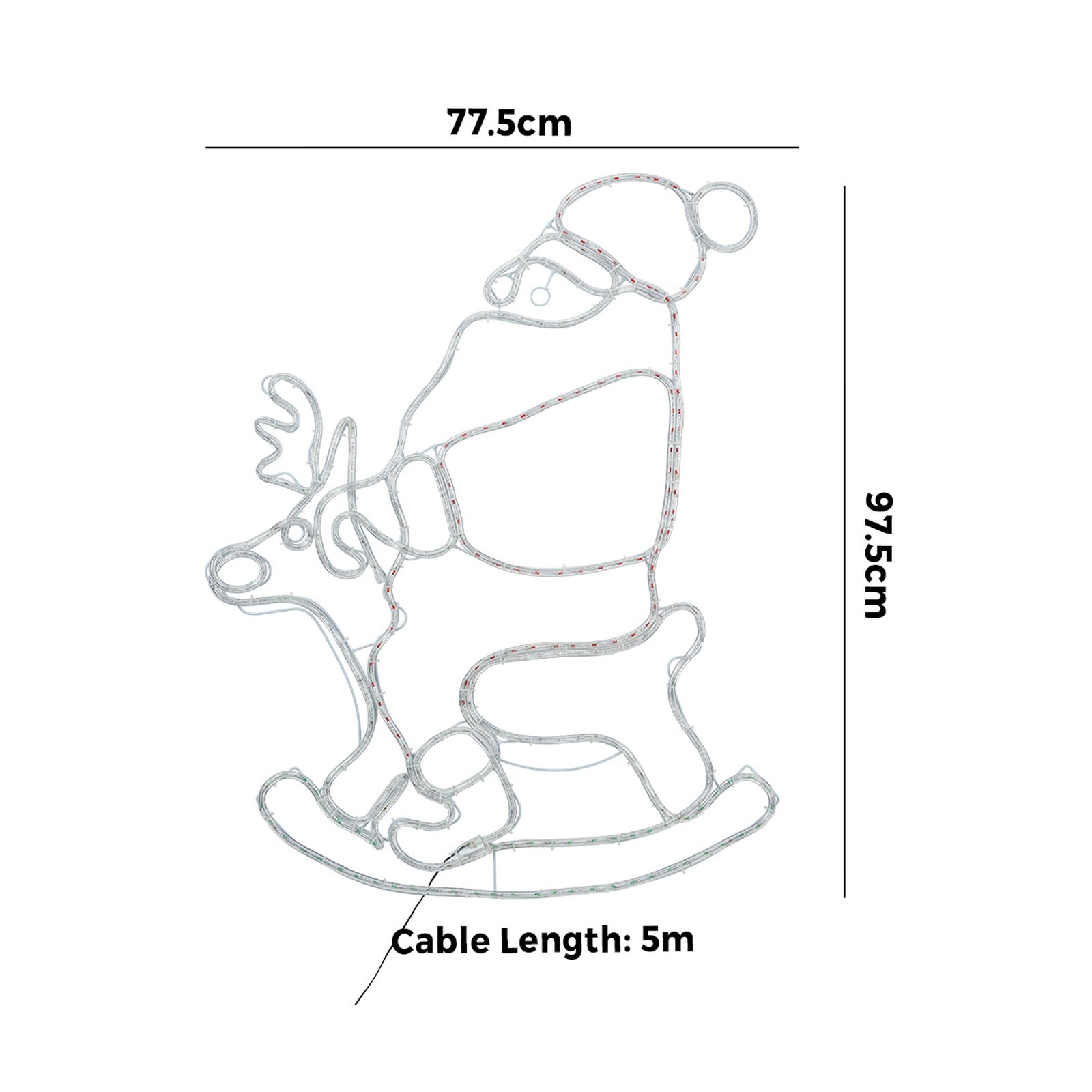 Tinseltown Christmas Lights Santa Motorbike LED Rope Lights Motifs Display - Sunyee