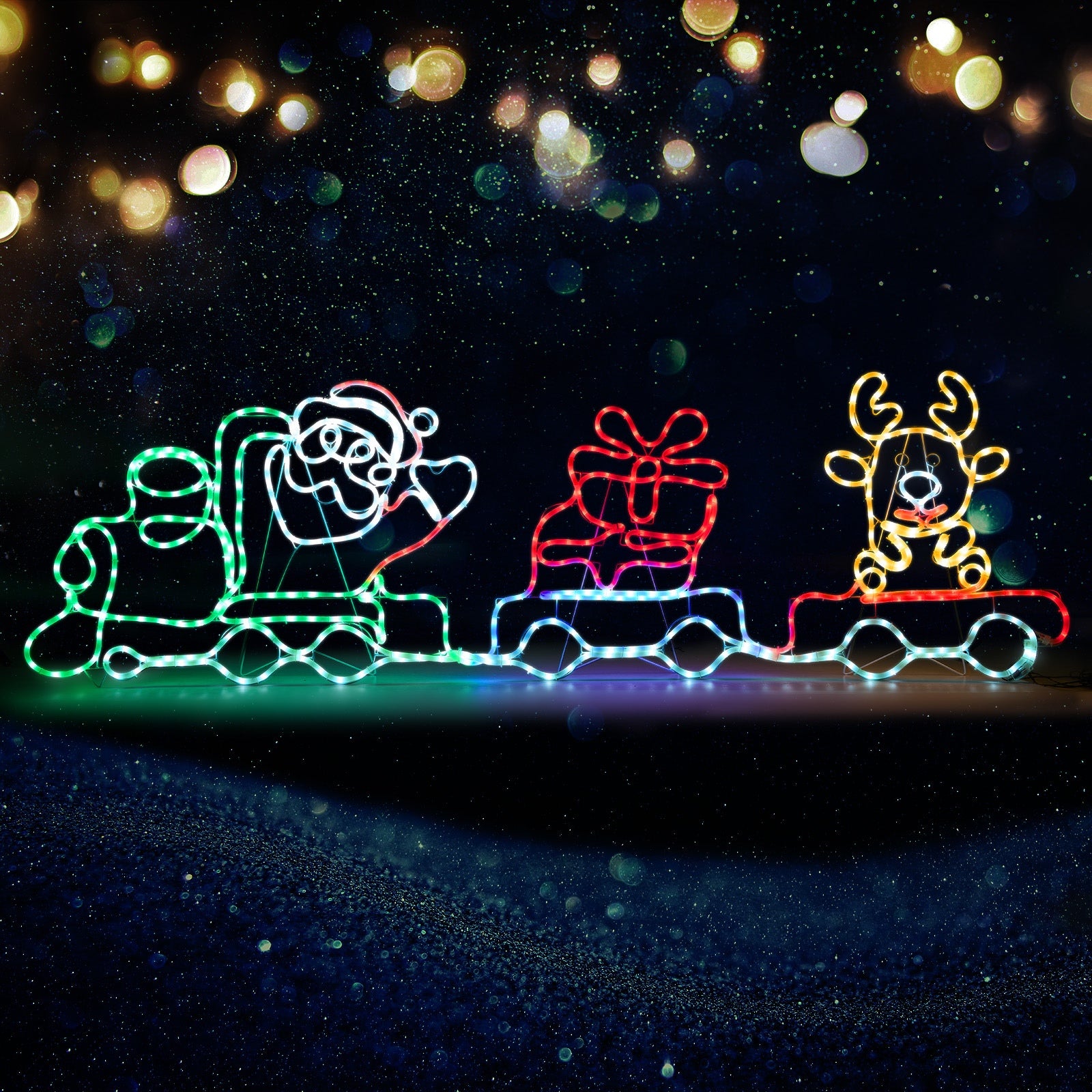 Tinseltown Christmas Light LED Motif Rope Lights Santa Motorbike Outdoor - Sunyee
