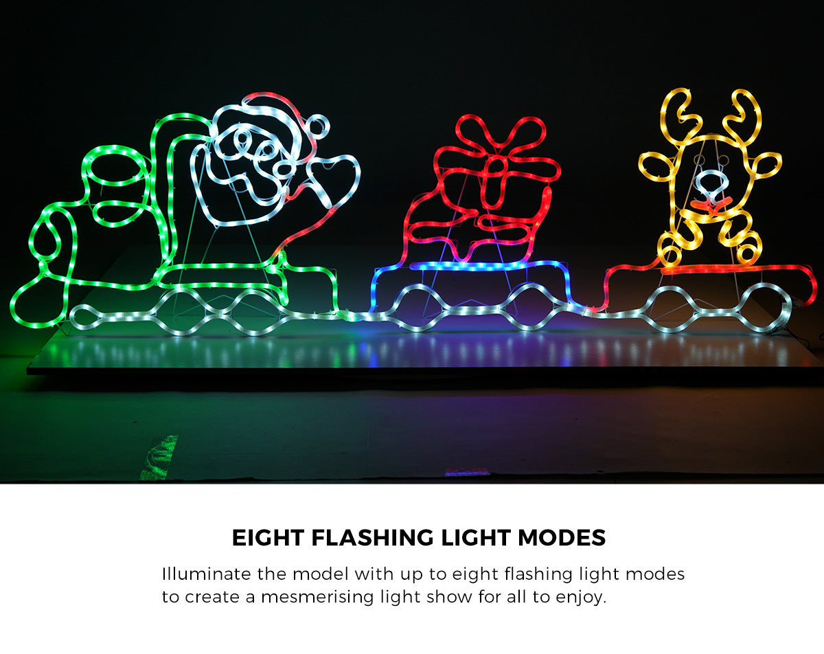 Tinseltown Christmas Light LED Motif Lights Santa Train 196cm Xmas Decor Display - Sunyee