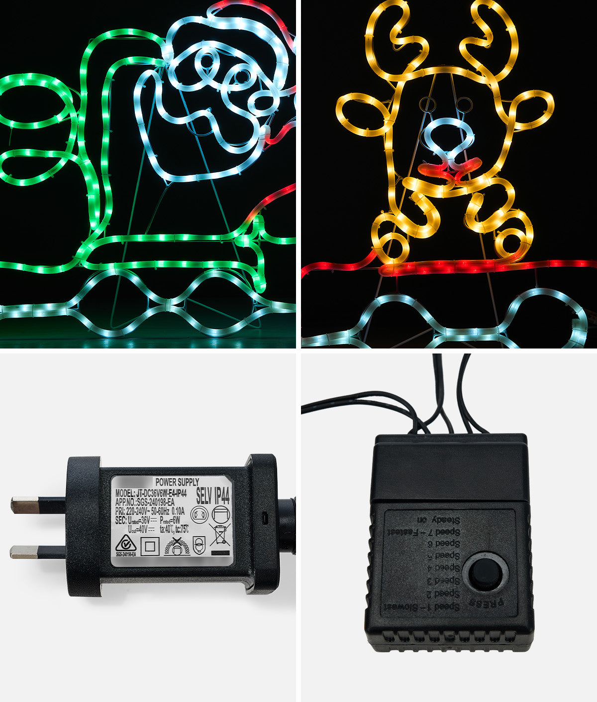 Tinseltown Christmas Light LED Motif Lights Santa Train 196cm Xmas Decor Display - Sunyee