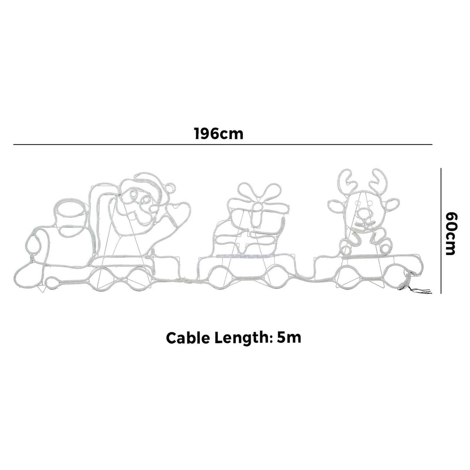 Tinseltown Christmas Light LED Motif Lights Santa Train 196cm Xmas Decor Display - Sunyee