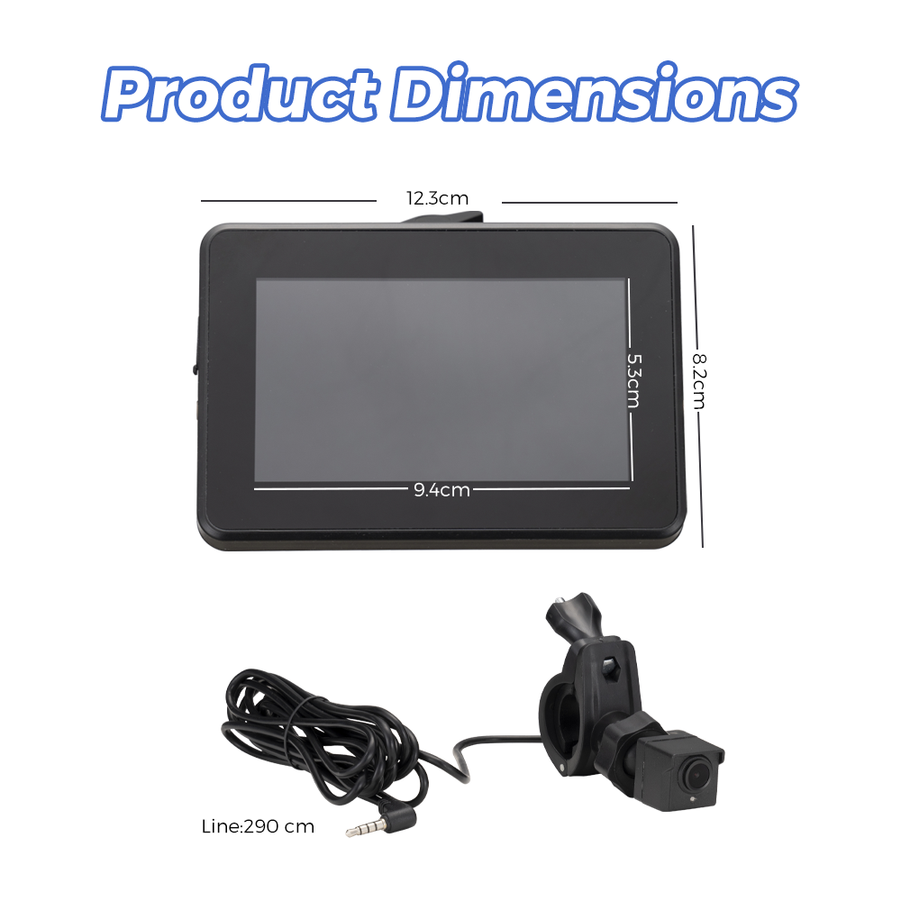 ZUNI Bike Mirror Camera  4.3″ 1080P AHD Rear View Camera Night Vision - Sunyee