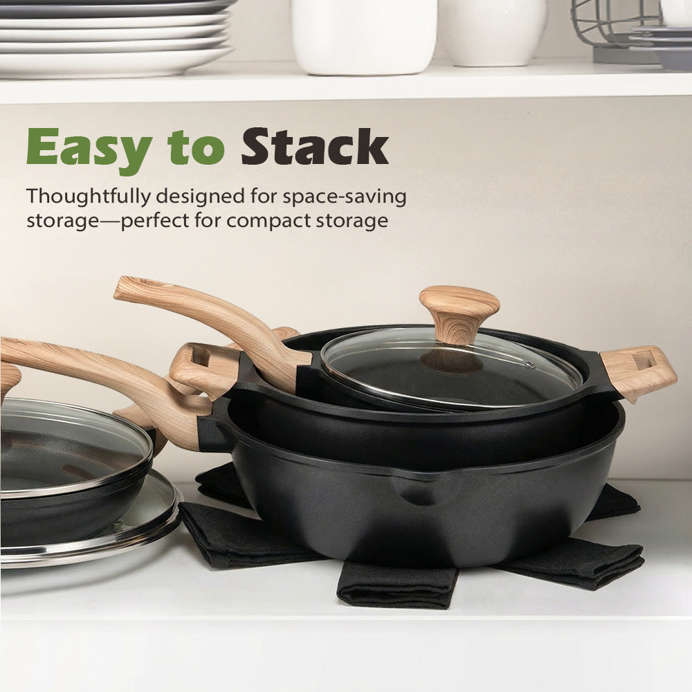 ZUNI 13PCS Nonstick Cookware Pots & Pans Set Granite Coating Cooking Set - Sunyee