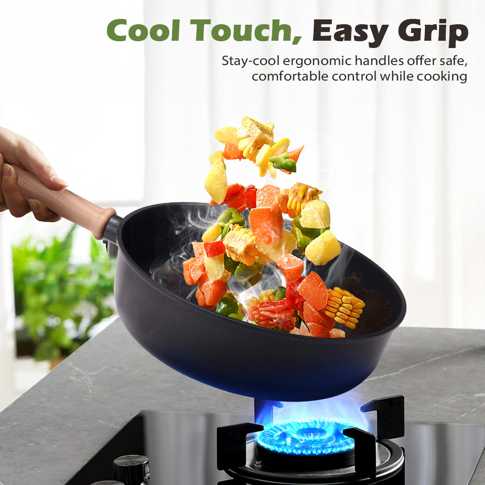 ZUNI 19PCS Nonstick Cookware Pots & Pans Set Granite Coating Cooking Utensil - Sunyee