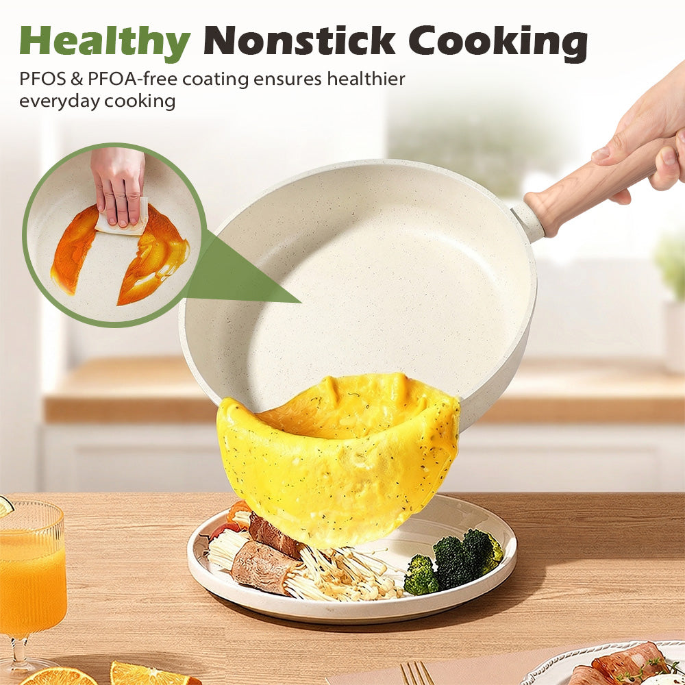 ZUNI 19PCS Nonstick Cookware Pots & Pans Set Granite Coating Cooking Utensil - Sunyee