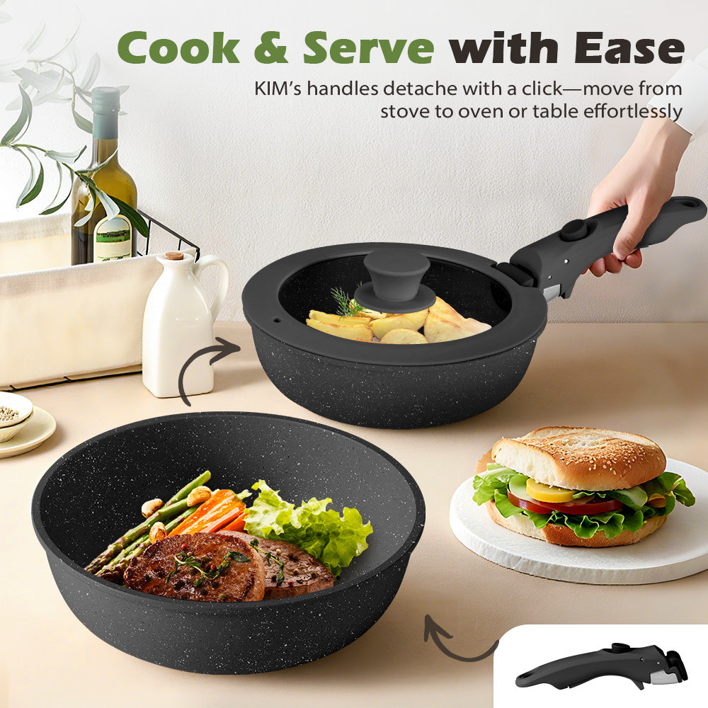 ZUNI 20PCS Nonstick Cookware Pots & Pans Set Granite Coating Cooking Utensil