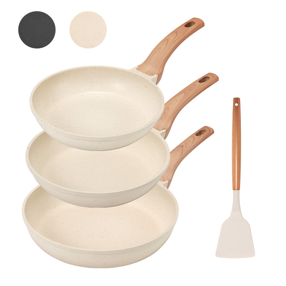 ZUNI 3PCS Nonstick Cookware Frypan Set Granite Coating 20/24/28CM