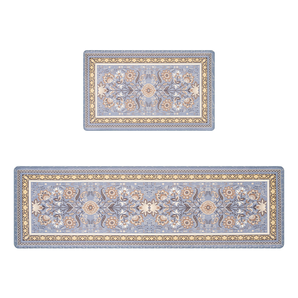 ZUNI Kitchen Rugs Mats Set of 2 Non Slip Comfort Standing Mat Rug