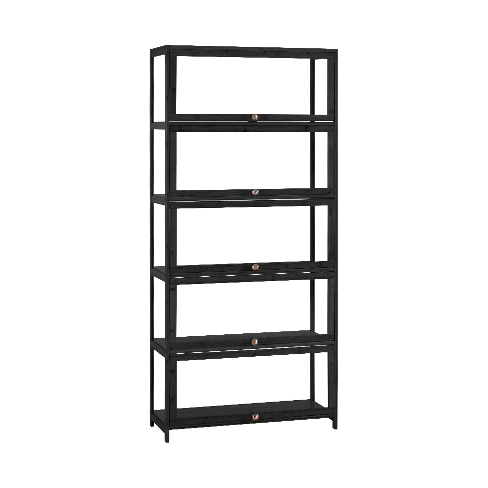 ZUNI 5-Tier Display Cabinet Storage Stand Rack White/Natural/Grey/Black - Sunyee