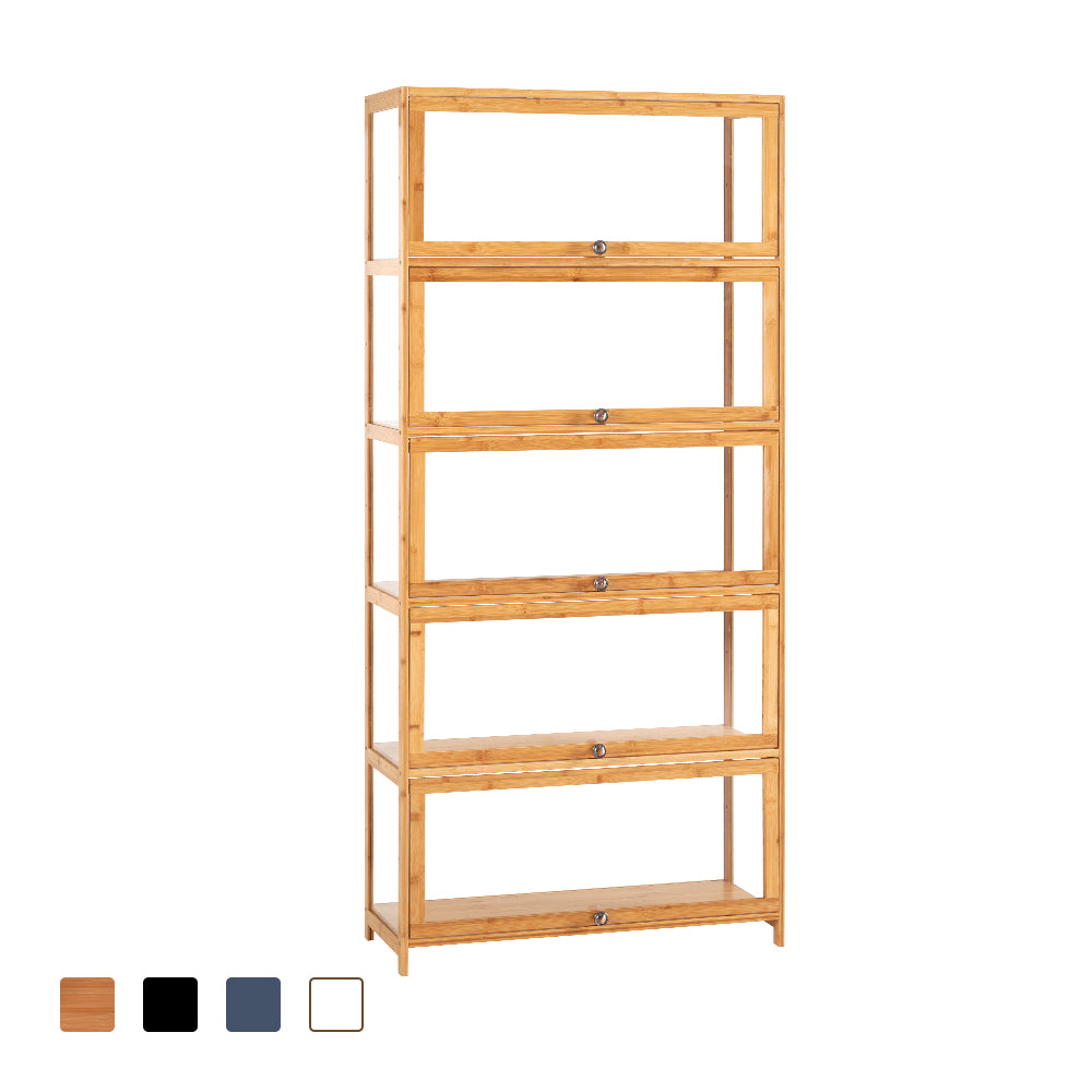 ZUNI 5-Tier Display Cabinet Storage Stand Rack White/Natural/Grey/Blac