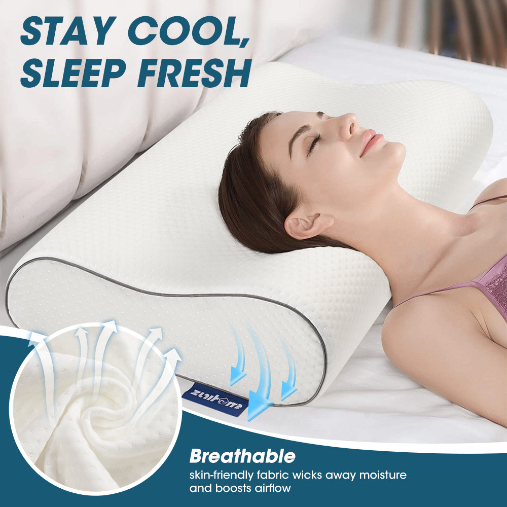 ZUNI Memory Foam Pillow High Low Side Sleeping Ergonomic Design Health 55/60CM - Sunyee