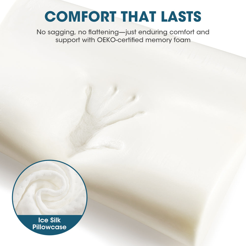 ZUNI Memory Foam Pillow High Low Side Sleeping Ergonomic Design Health 55/60CM - Sunyee