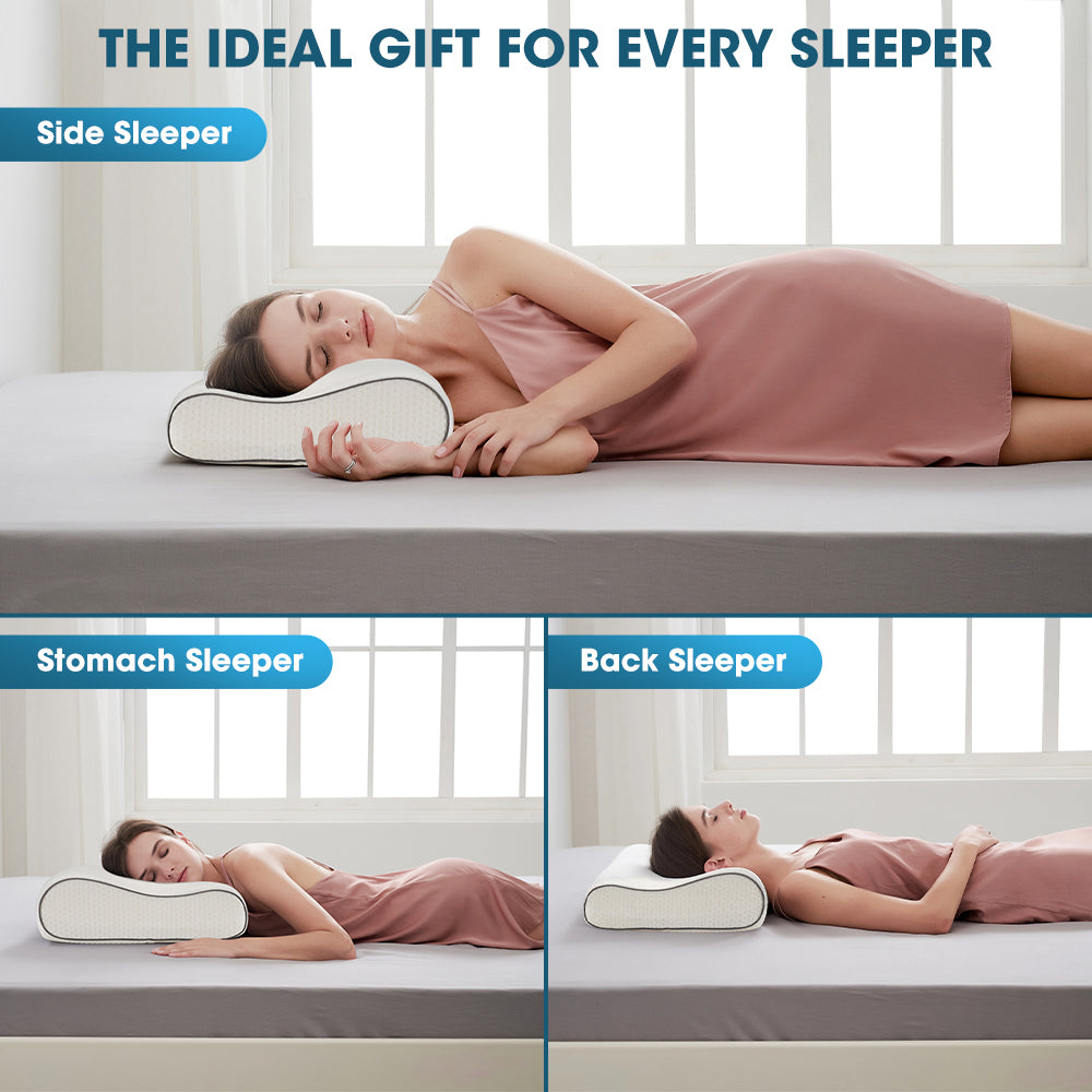 ZUNI Memory Foam Pillow High Low Side Sleeping Ergonomic Design Health 55/60CM - Sunyee