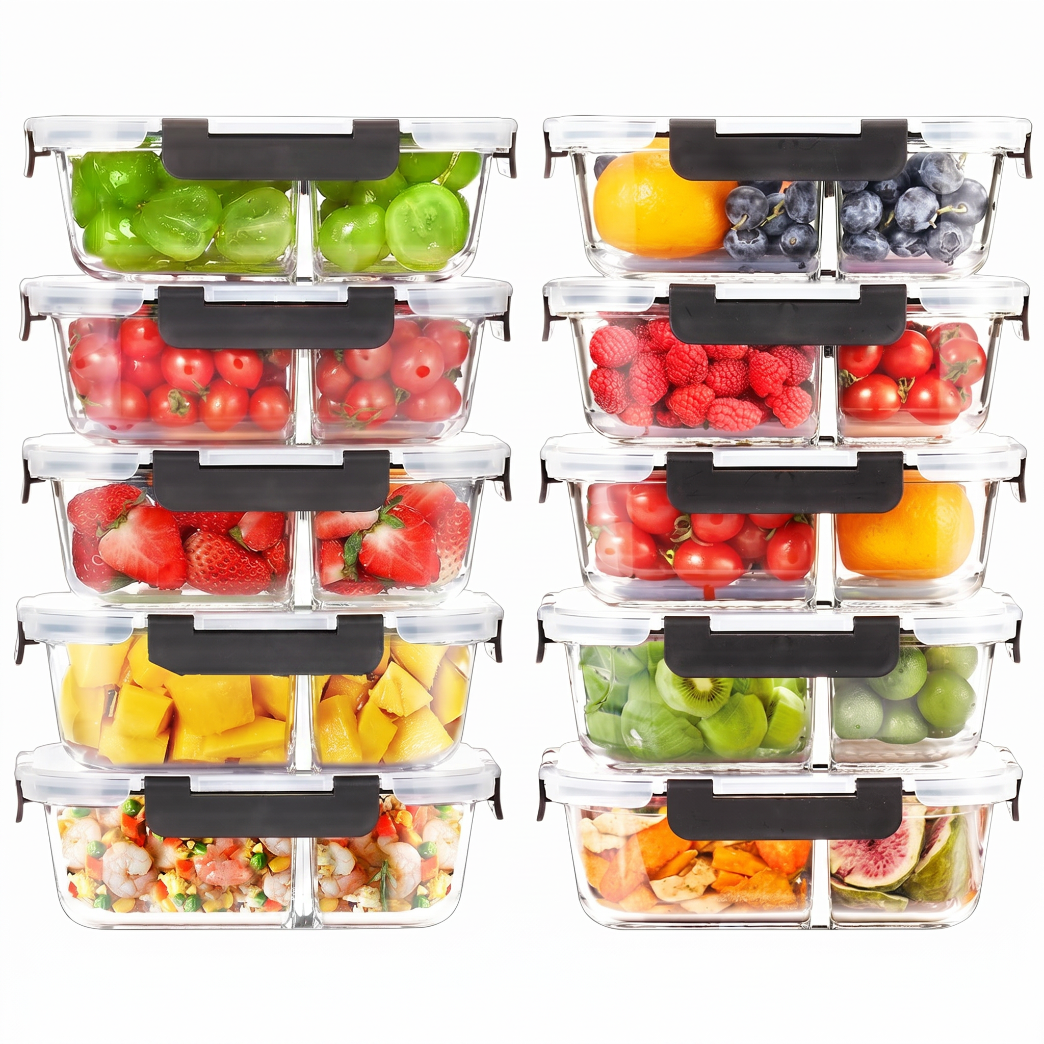 ZUNI Glass Food Container with Lid Airtight Meal Pre Storage