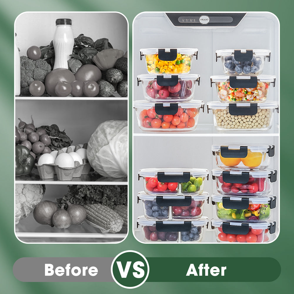 ZUNI Glass Food Container with Lid Airtight Meal Pre Storage - Sunyee