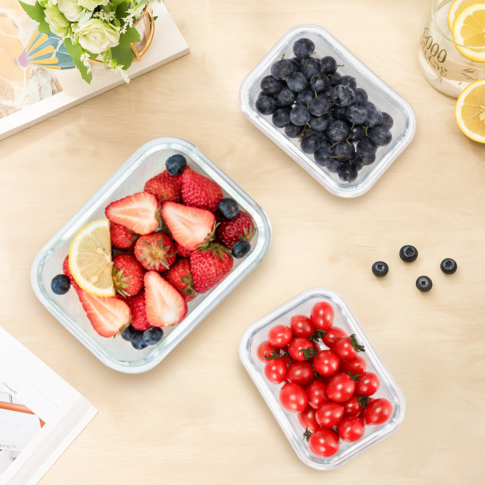 ZUNI Glass Food Container with Lid Airtight Meal Pre Storage - Sunyee