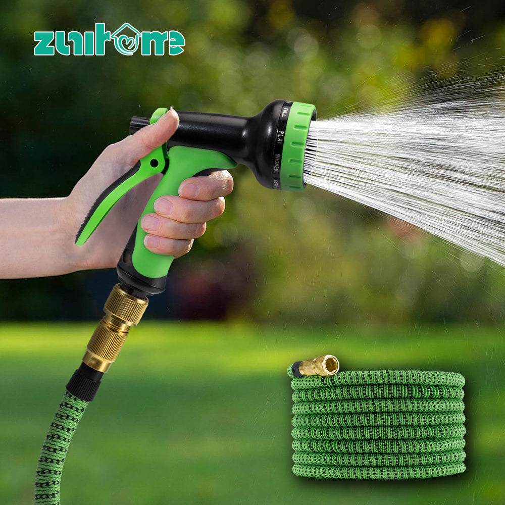 ZUNI Flexible Garden Water Hose 10 Function Spray Nozzle