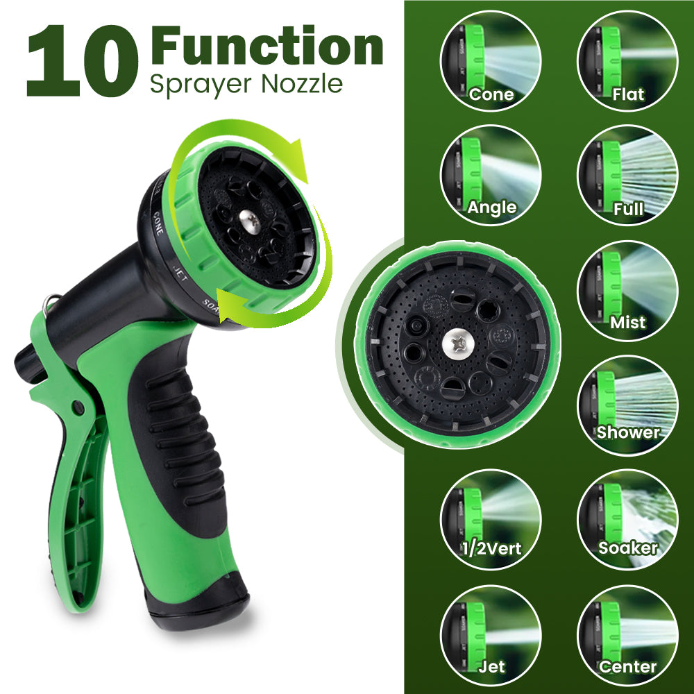 ZUNI Flexible Garden Water Hose 10 Function Spray Nozzle