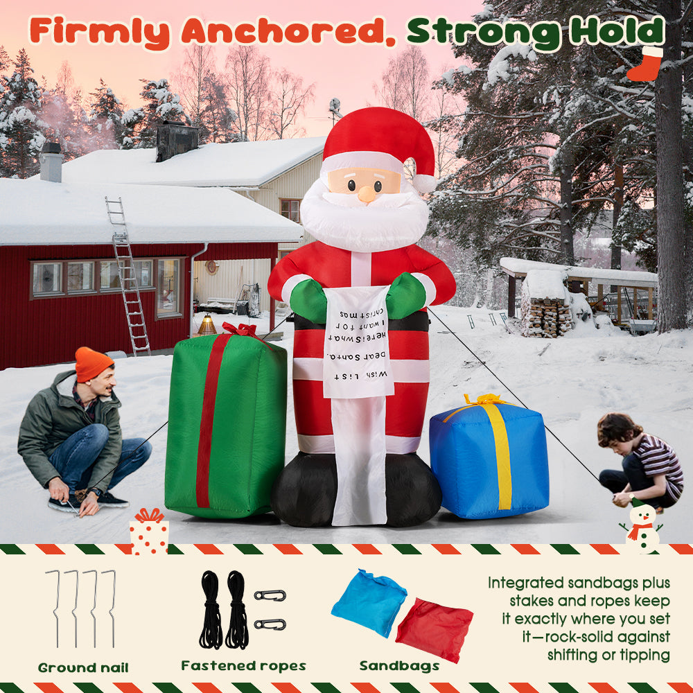 ZUNI Christmas Inflatable 1.8M Santa Xmas Outdoor Decoration LED Lights - Sunyee
