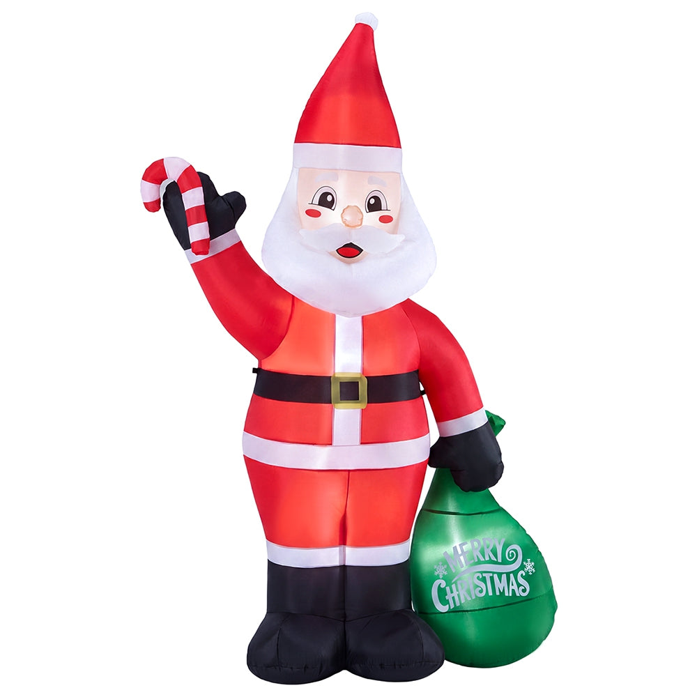 ZUNI Christmas Inflatable 2.4M Santa Claus Outdoor Decorations LED Lights