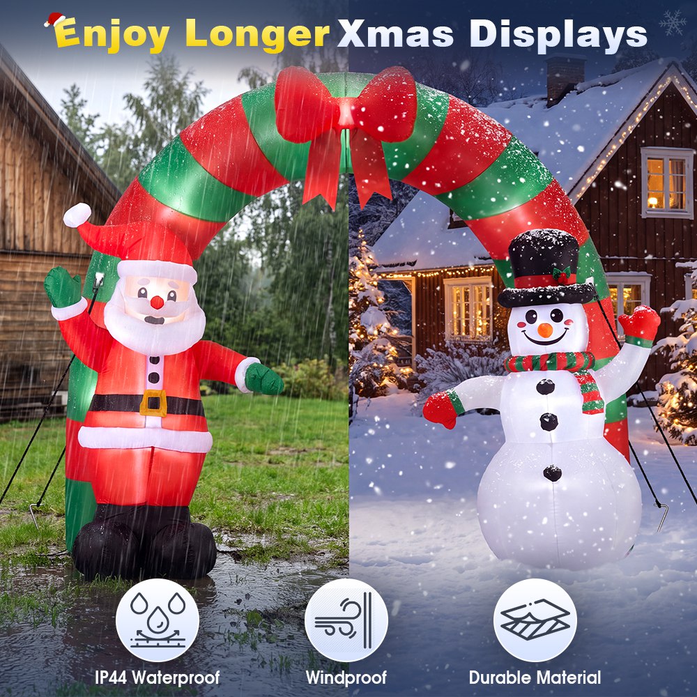 ZUNI Christmas Inflatable 2.4M  Archway Outdoor Decorations LED Lights
