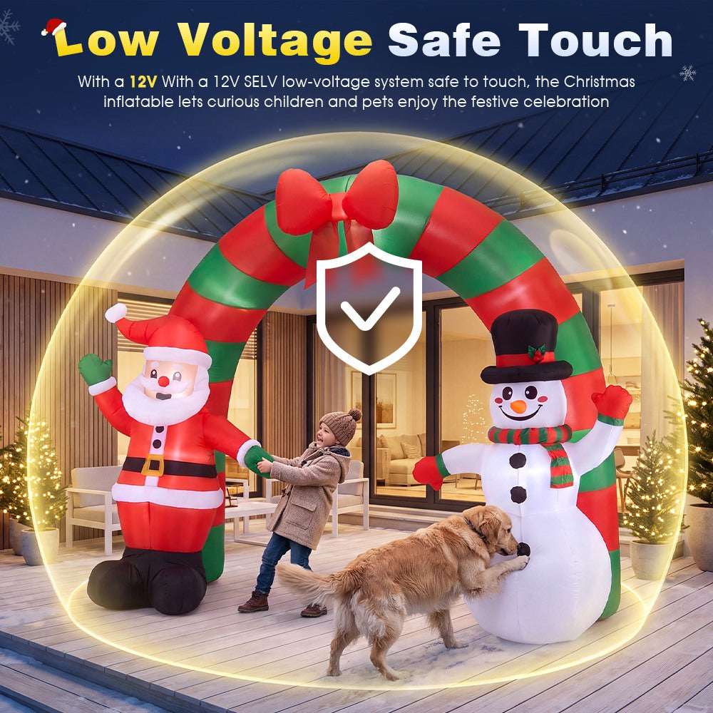 ZUNI Christmas Inflatable 2.4M  Archway Outdoor Decorations LED Lights