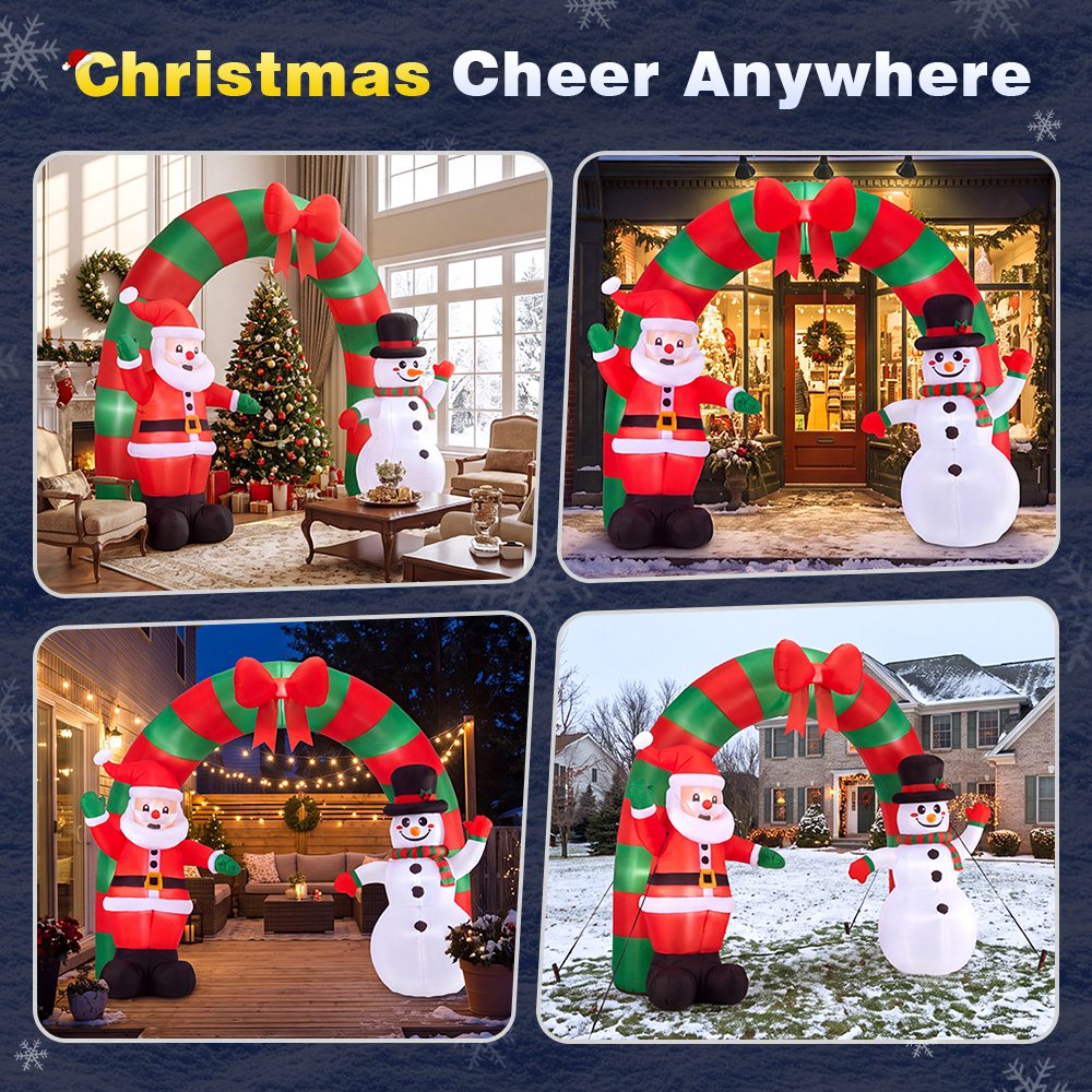 ZUNI Christmas Inflatable 2.4M  Archway Outdoor Decorations LED Lights