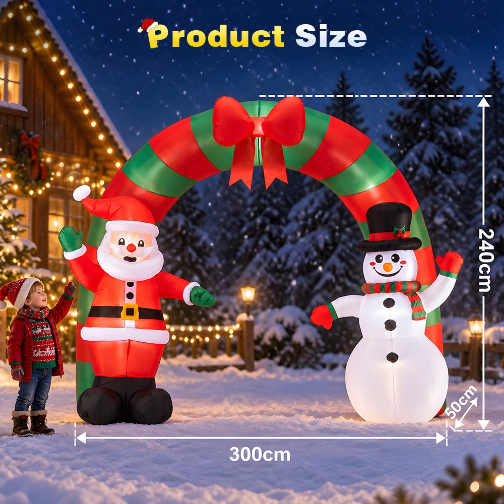 ZUNI Christmas Inflatable 2.4M  Archway Outdoor Decorations LED Lights