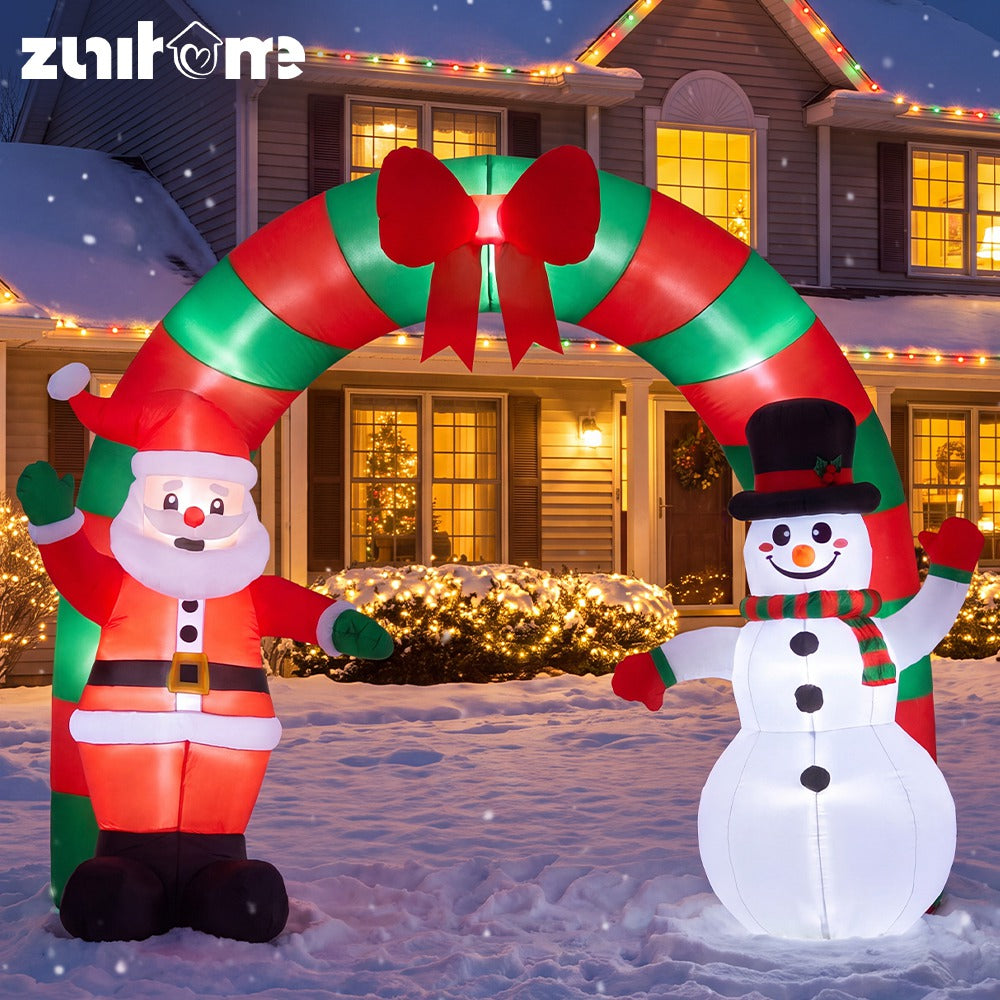 ZUNI Christmas Inflatable 2.4M  Archway Outdoor Decorations LED Lights