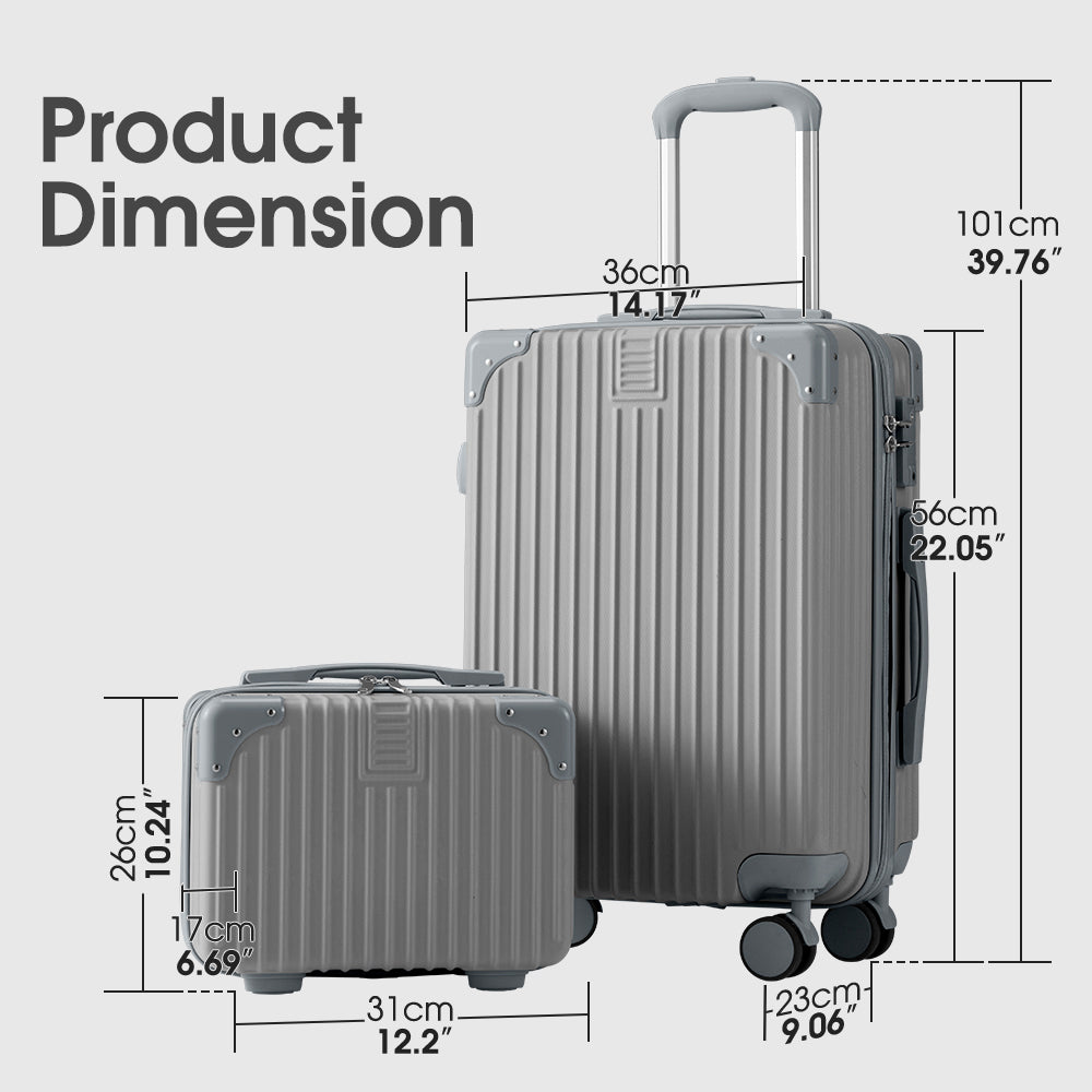 ZUNI 1/2/4PCS Luggage Suitcase Trolley Set Travel TSA Lock Storage Hard Case - Sunyee