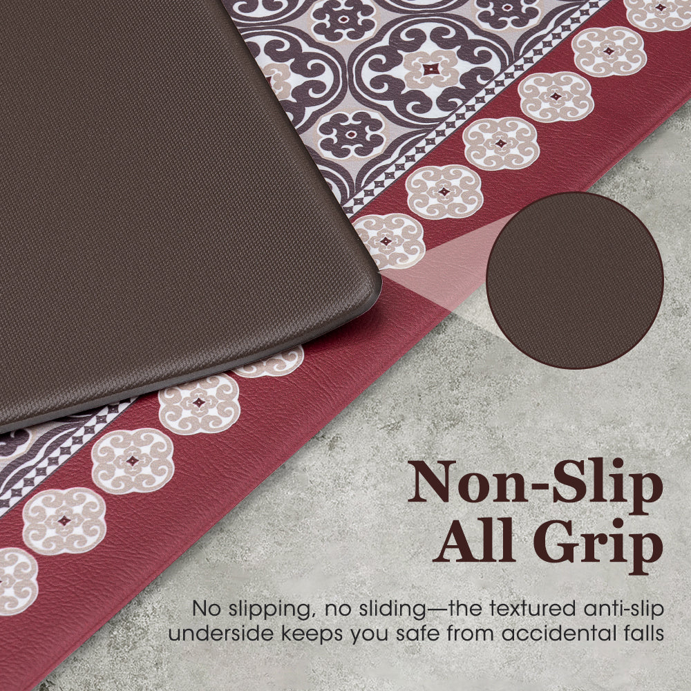 ZUNI Kitchen Rugs Mats Set of 2 Non Slip Comfort Standing Mat Rug