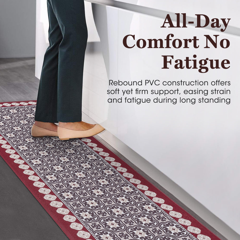 ZUNI Kitchen Rugs Mats Set of 2 Non Slip Comfort Standing Mat Rug