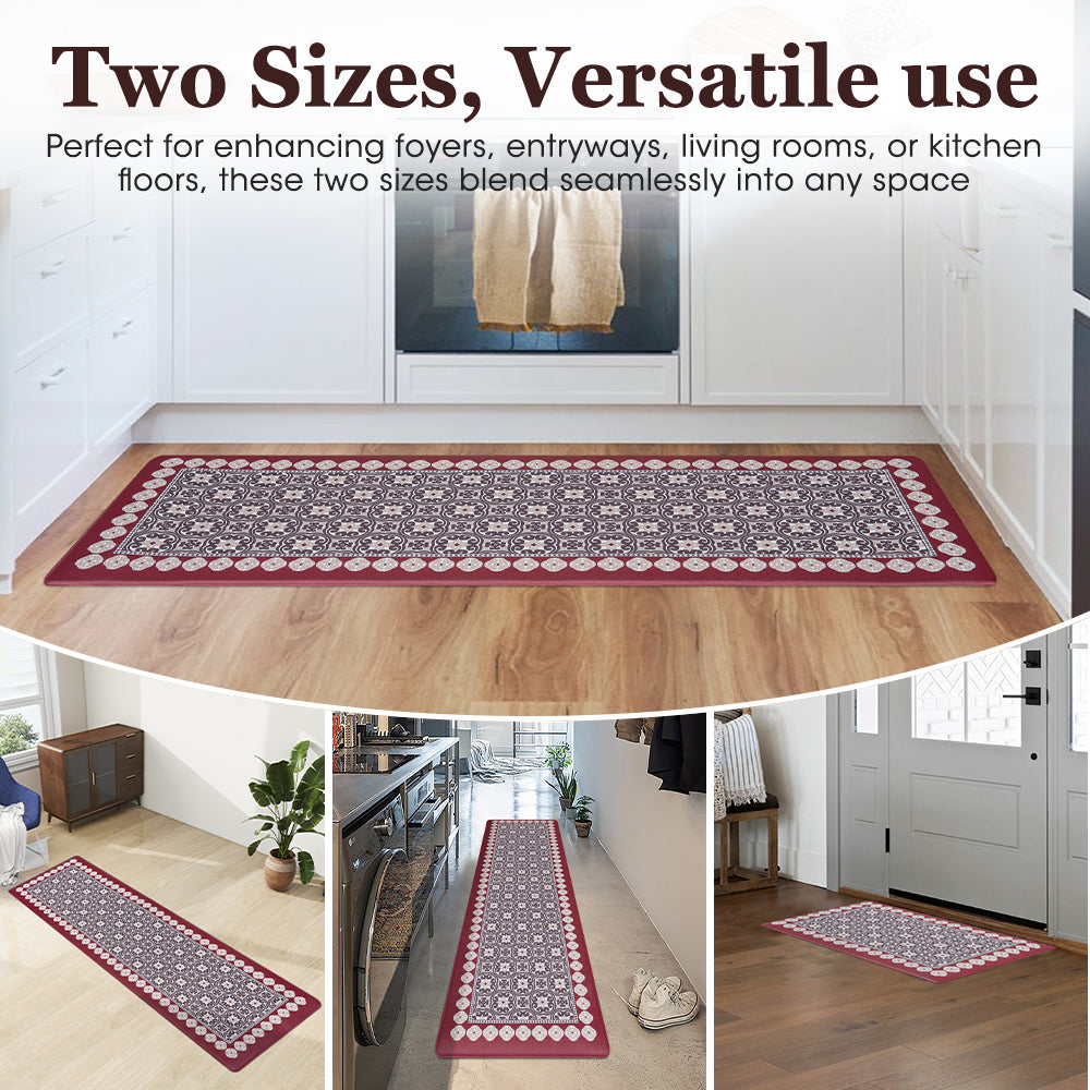 ZUNI Kitchen Rugs Mats Set of 2 Non Slip Comfort Standing Mat Rug