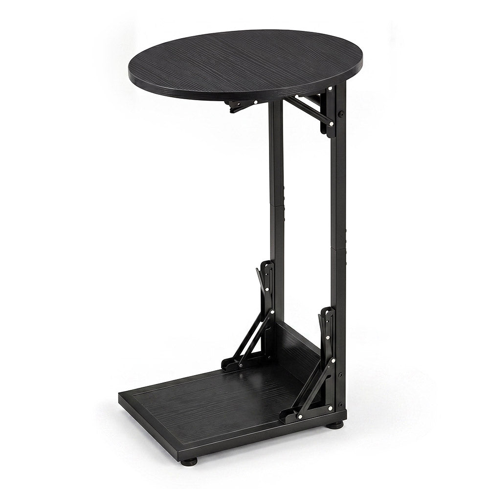 ZUNI C-Shaped End Table Foldable Side Table for Bedroom Living Room
